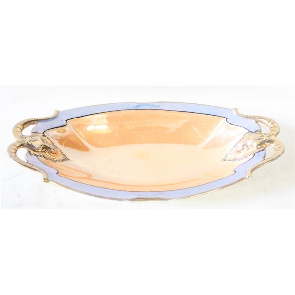 NORITAKE RAMS GOAT HEAD LUSTERWARE DISH