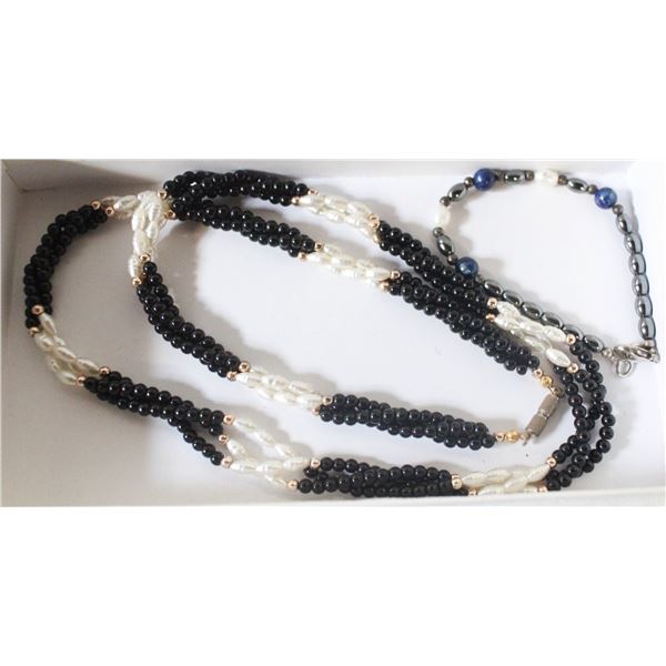 ESTATE GENUINE GEMSTONE + PEARL BRACELET +