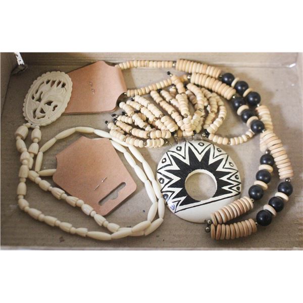 ESTATE TRIDAL NECKLACE + HAND CARVED BONE