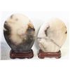 Image 1 : TWO POLISHED EGG SHAPED AGATE ON