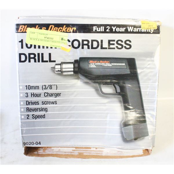 BLACK & DECKER CORDLESS DRILL