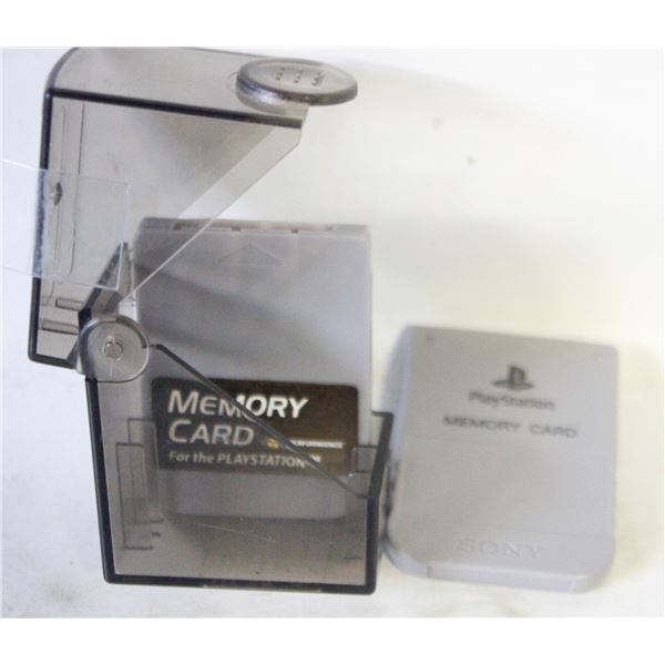 2 PLAYSTATION MEMORY CARDS IN PLASTIC