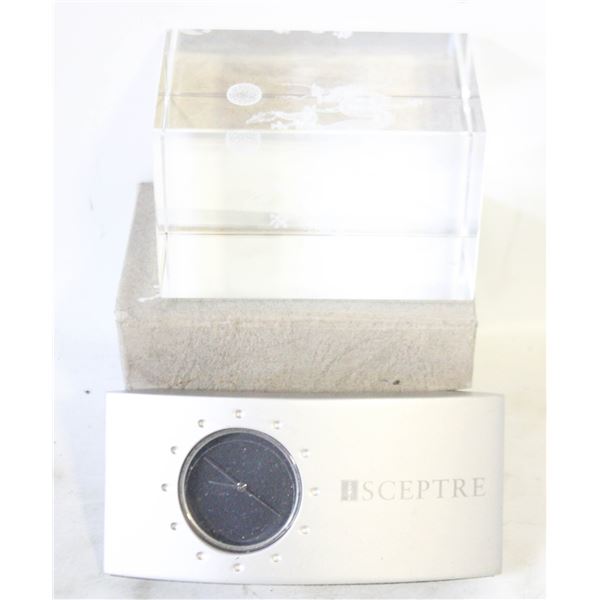 LAZER ETCHED DRAGON HOLOGRAM CRYSTAL BLOCK &