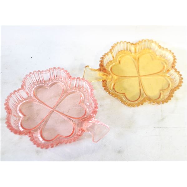 ESTATE AMBER GLASS 4 LEAF CLOVER