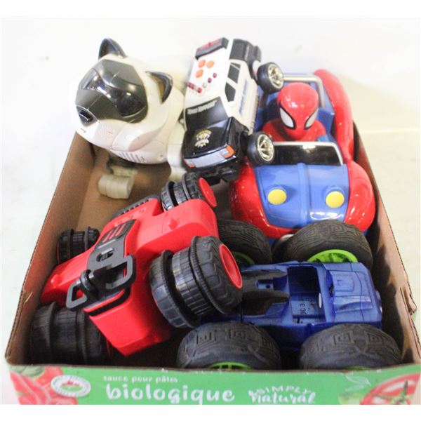 LOT OF ASSORTED RC TOYS - NO CONTROLLERS