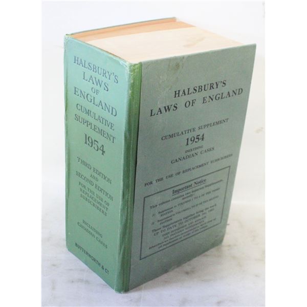 1954 HALSBURYS LAWS OF ENGLAND BOOK