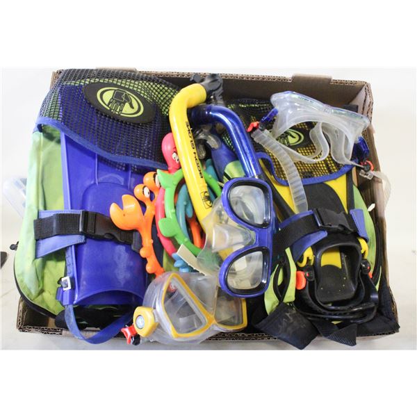 SET OF 2 JR SNORKELING KITS & SAND TOYS