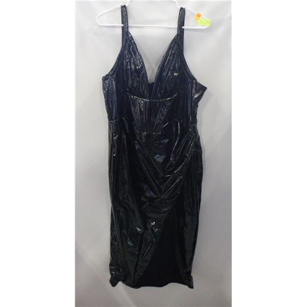 NEW/TAGS LADIES 2X MIDNIGHT CITY LATEX MIDI DRESS