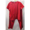 Image 1 : NEW RED SCRUBS PANTS AND TOP SIZE M