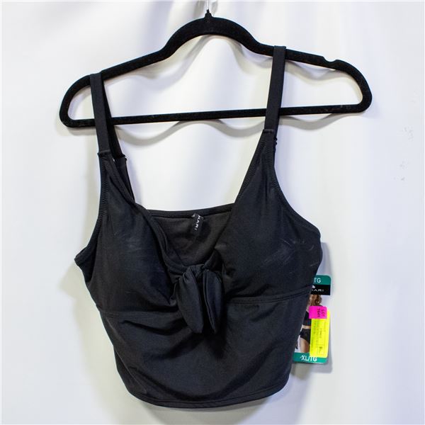 NEW TAHARI WOMEN'S BLACK BIKINI TOP SIZE XL