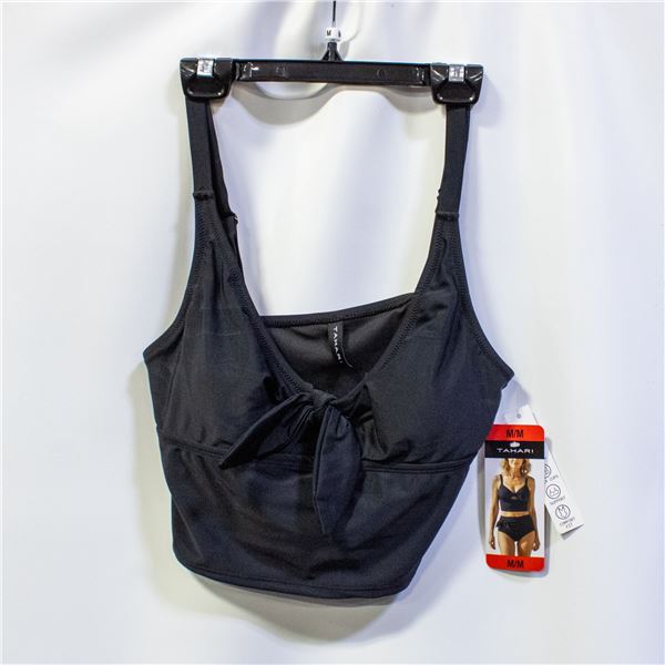 NEW TAHARI WOMEN'S BLACK BIKINI TOP SIZE M