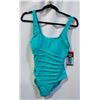 Image 1 : NEW WOMENS SZ 8 ROOTS 1PCS SOLID TURQUOISE SWIM