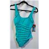 Image 1 : NEW WOMENS SZ 8 ROOTS 1PCS SOLID TURQUOISE SWIM