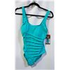 Image 1 : NEW WOMENS SZ 8 ROOTS 1PCS SOLID TURQUOISE SWIM