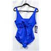 Image 1 : NEW WOMENS SZ 14 ROOTS SOLID BLUE 1PCS SWIMWEAR