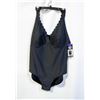 Image 1 : NEW WOMENS SZ 14 ROOTS SOLID BLACK 1PCS SWIMWEAR