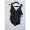 Image 1 : NEW WOMENS SZ 10 ROOTS SOLID BLACK 1PCS SWIMWEAR