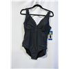 Image 1 : NEW WOMENS SZ 10 ROOTS SOLID BLACK 1PCS SWIMWEAR