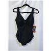 Image 1 : NEW WOMENS SZ 8 ROOTS SOLID BLACK 1PCS SWIMWEAR