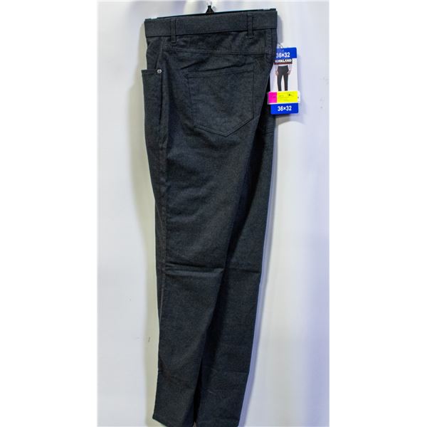 NEW KIRKLAND MENS 36 X 32 BRUSHED 5-POCKET PANTS