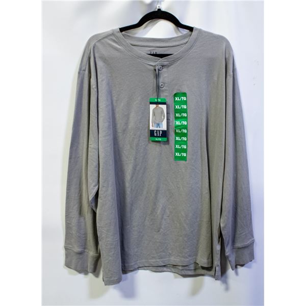 NEW MENS GAP XL LONG SLEEVE 1/4 BUTTON SHIRT