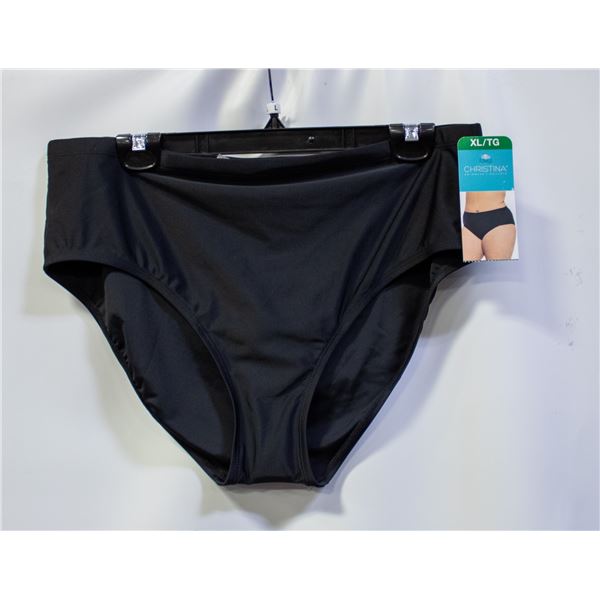 NEW CHRISTINA WOMENS XLARGE BLACK TANKINI BOTTOMS