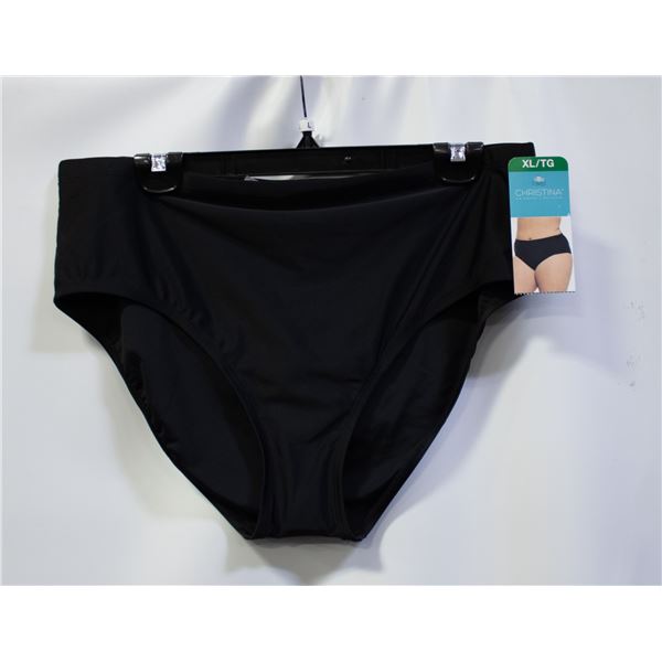 NEW CHRISTINA WOMENS XLARGE BLACK TANKINI BOTTOMS