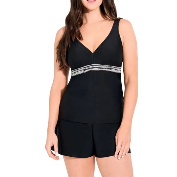 NEW CHRISTINA WOMEN'S XL BLACK TANKINI SWIM TOP