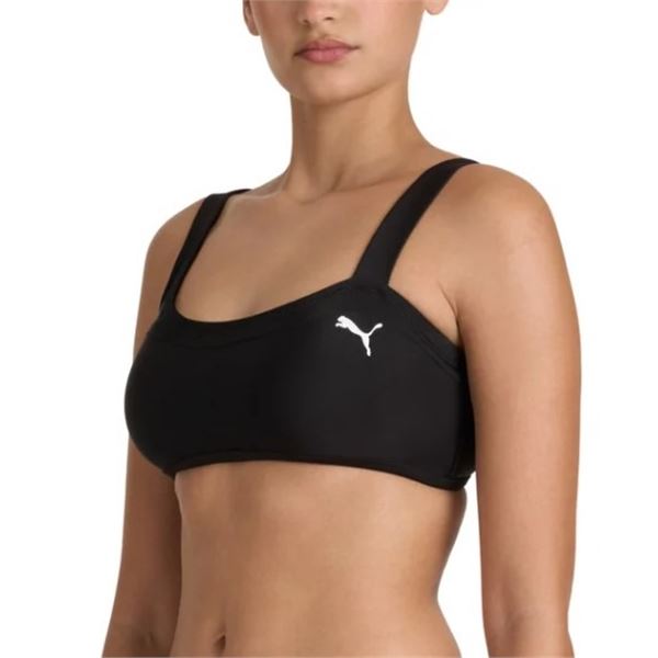 NEW PUMA BLACK BANDEAU SWIM TOP SIZE S