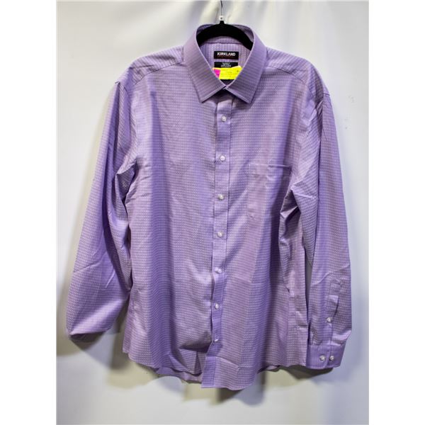 NEW KIRKLAND MEN'S PURPLE DRESS SHIRT SIZE XL