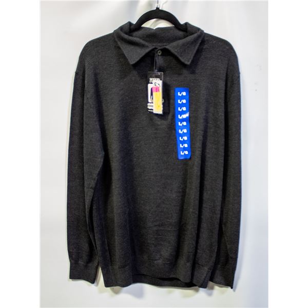 NEW MODERN ENGLISH MEN'S POLO STYLE SWEATER L