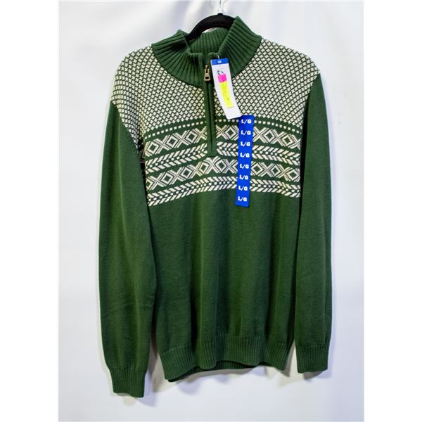 NEW WEATHERPROOF VINTAGE MEN'S GREEN SWEATER L