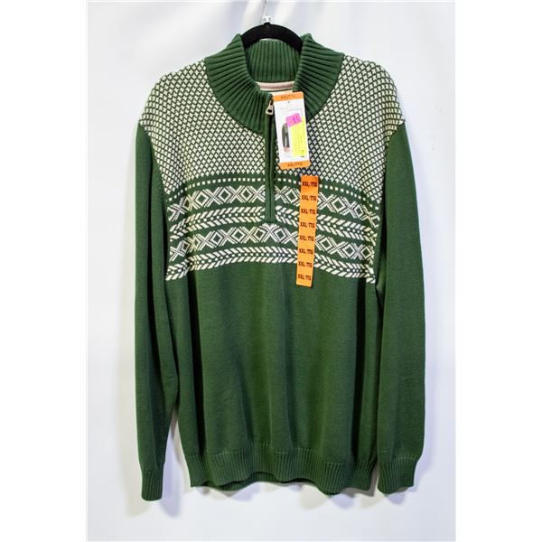 NEW WEATHERPROOF VINTAGE MEN'S GREEN SWEATER XXL
