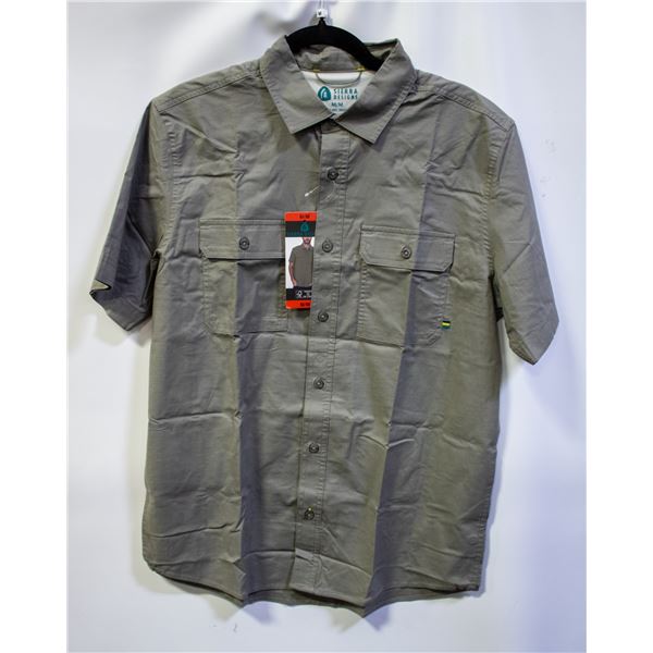 NEW SIERRA DESIGNS MEN'S SHORT SLEEVE BUTTON SHIRT