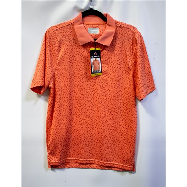 NEW SUNICE MEN'S ORANGE SHORT SLEEVE POLO SHIRT S