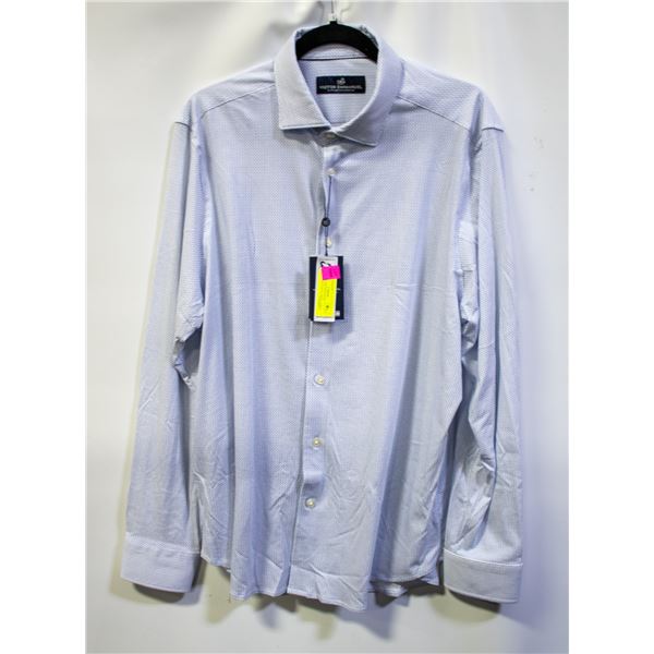 NEW VICTOR EMMANUEL BLUE/WHITE MEN'S DRESS SHIRT