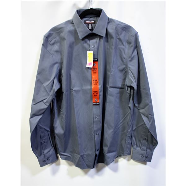 NEW KIRKLAND MEN'S DARK GREY DRESS SHIRT SIZE M