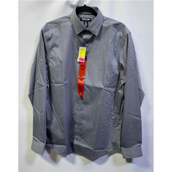 NEW KIRKLAND MEN'S GREY DRESS SHIRT SIZE M