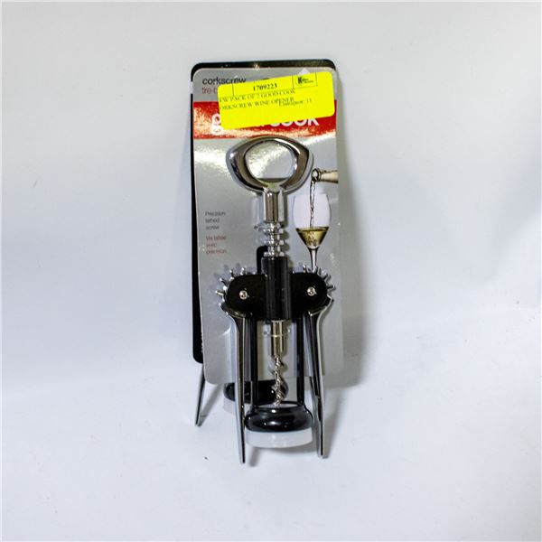 NEW PACK OF 2 GOOD COOK CORKSCREW WINE OPENER