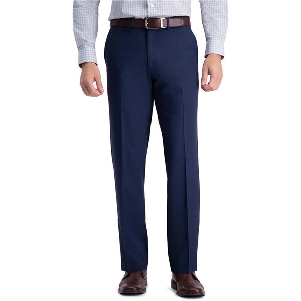 NEW HAGGAR STRAIGHT FIT PANTS NAVY BLUE