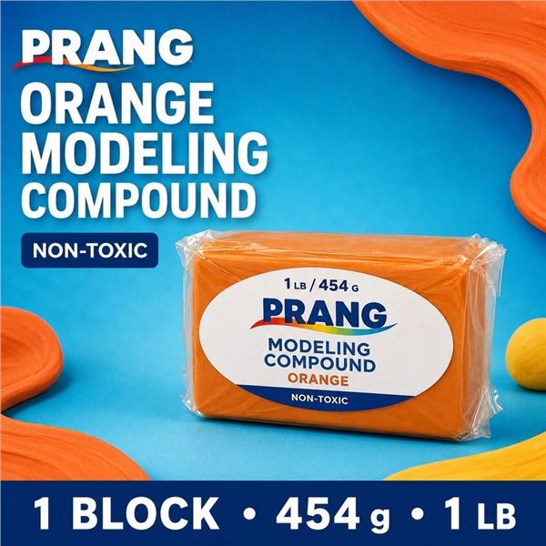 PRANG ORANGE MODELING CLAY 1LB 454G NON-TOXIC