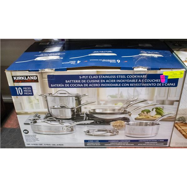 10 PIECE KIRKLAND SIGNATURE 5-PLY COOKWARE SET