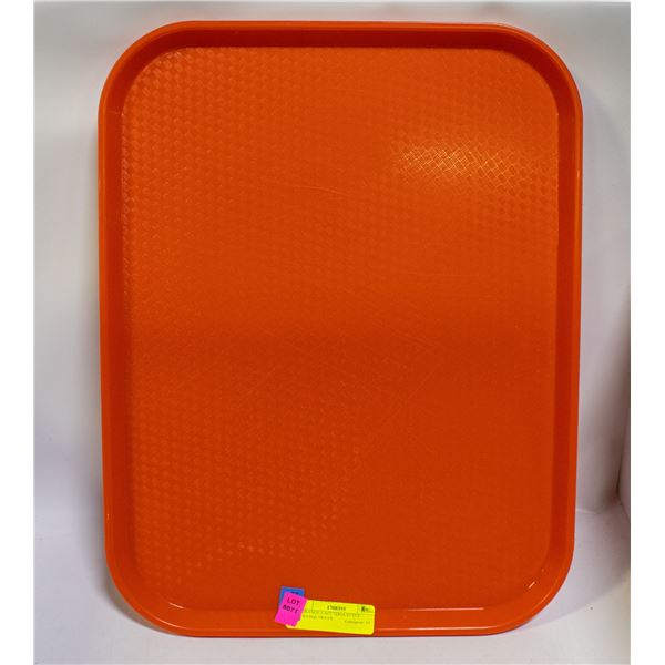 2 ORANGE CAFETERIA STYLE SERVING TRAYS