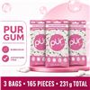 Image 1 : 3 PUR GUM BUBBLEGUM 55-PIECE BAGS BB 08/27