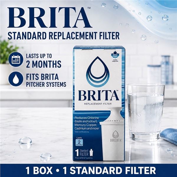 NEW BRITA STANDARD REPLACEMENT WATER FILTER
