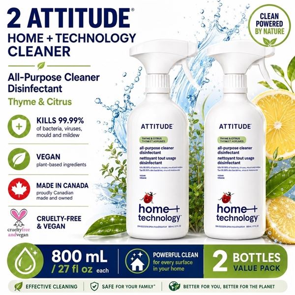 2 ATTITUDE ALL PURPOSE CLEANER 800ML BB 09/26