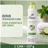 Image 1 : DOVE ADVANCED CARE DRY SPRAY COOL ESSENTIALS 107G