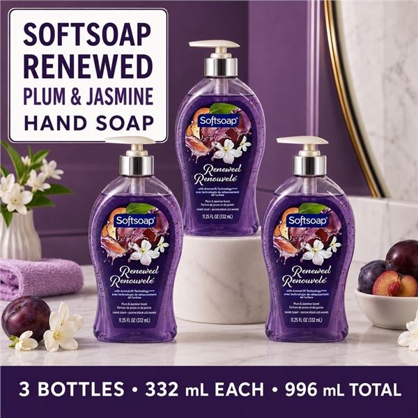 3 SOFTSOAP PLUM & JASMINE HAND SOAP 332ML