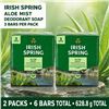 Image 1 : 2 IRISH SPRING ALOE MIST 3-PACKS - 6 BARS TOTAL