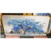 Image 1 : BRAND NEW 58" X 29" FRAMED BLUE TREE CANVAS ART